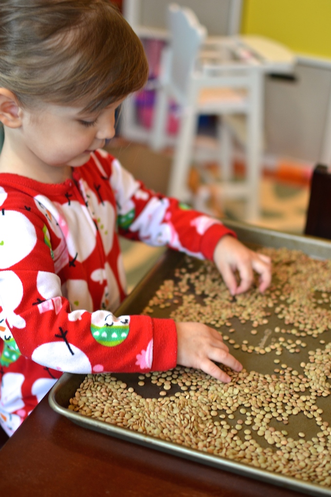 Sensory Play with Lentils
