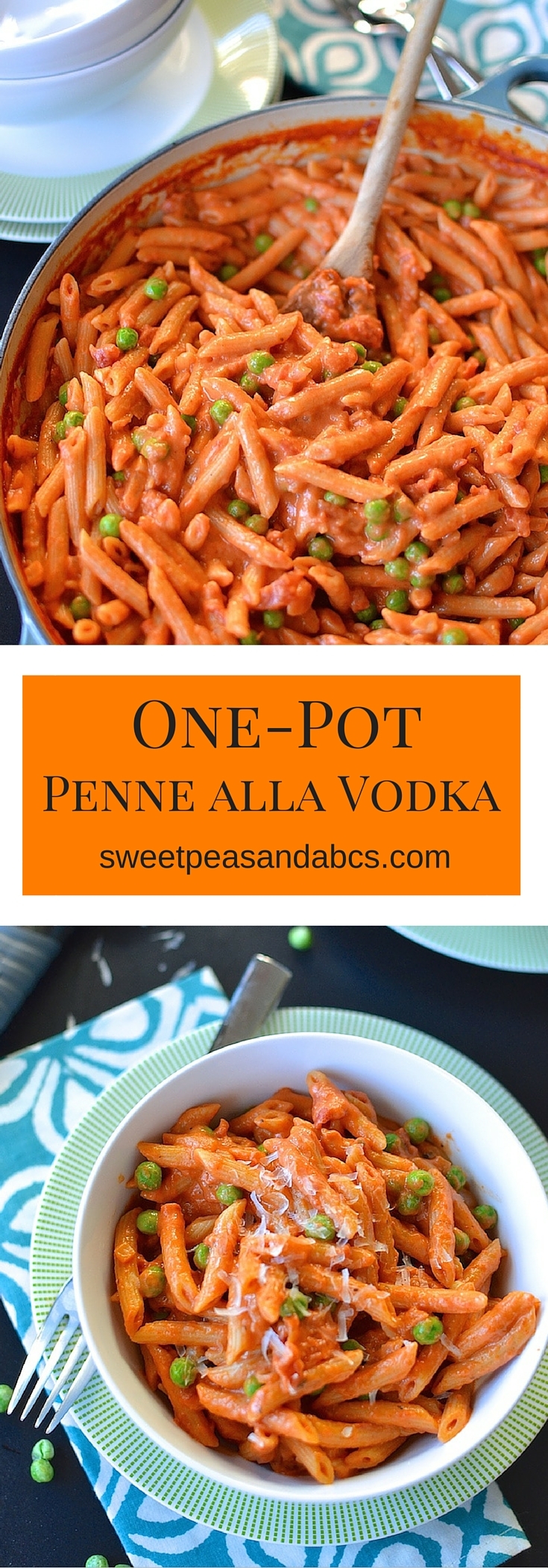 One-Pot Penne alla Vodka - Penne pasta cooks up in a creamy tomato sauce in this one-pot, easy recipe! ~sweetpeasandabcs.com