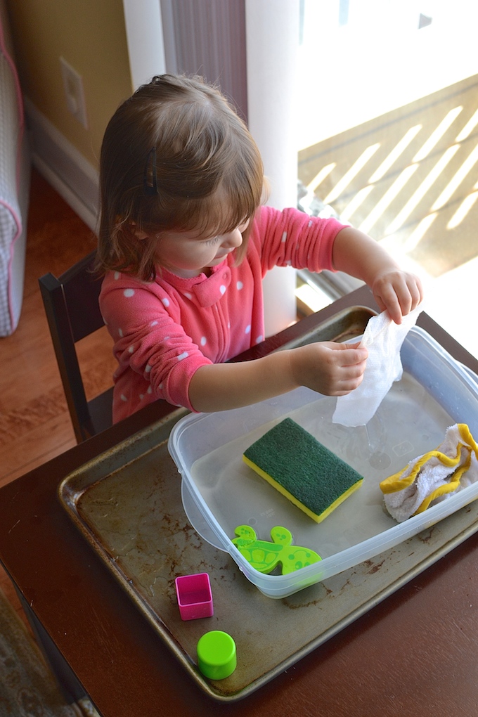 Science Investigation: Absorption. Investigating how materials, like sponges, paper towels and even quinoa, absorb water! ~sweetpeasandabcs.com