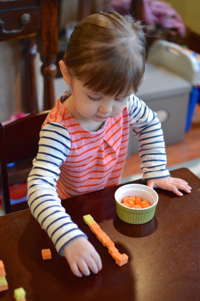 Base Ten Basics - An engaging place value activity using potato cubes to explore the base ten number system. ~sweetpeasandabcs.com