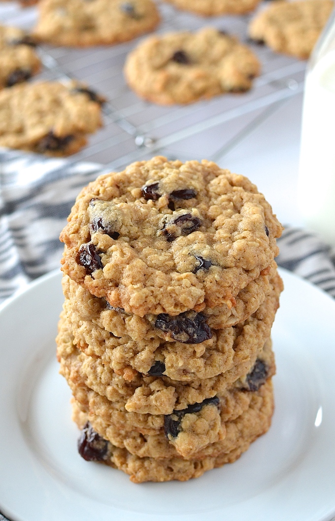 Cherry Oatmeal Cookies - An egg-free version of a cookie classic, studded with tart, dried cherries! ~sweetpeasandabcs.com