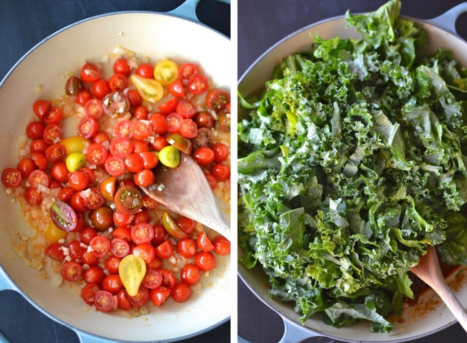 making-pasta-with-greens-and-balsamic-tomatoes