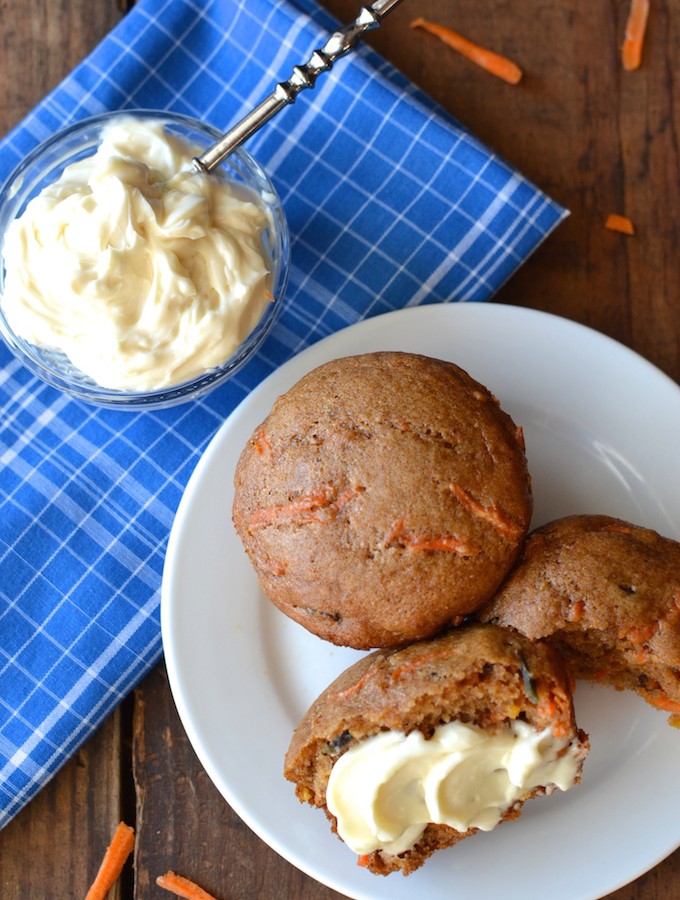 Carrot Cake Muffins with Maple Cream Cheese