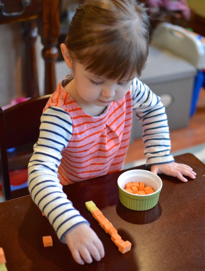 Base Ten Basics - An engaging place value activity using potato cubes to explore the base ten number system. ~sweetpeasandabcs.com