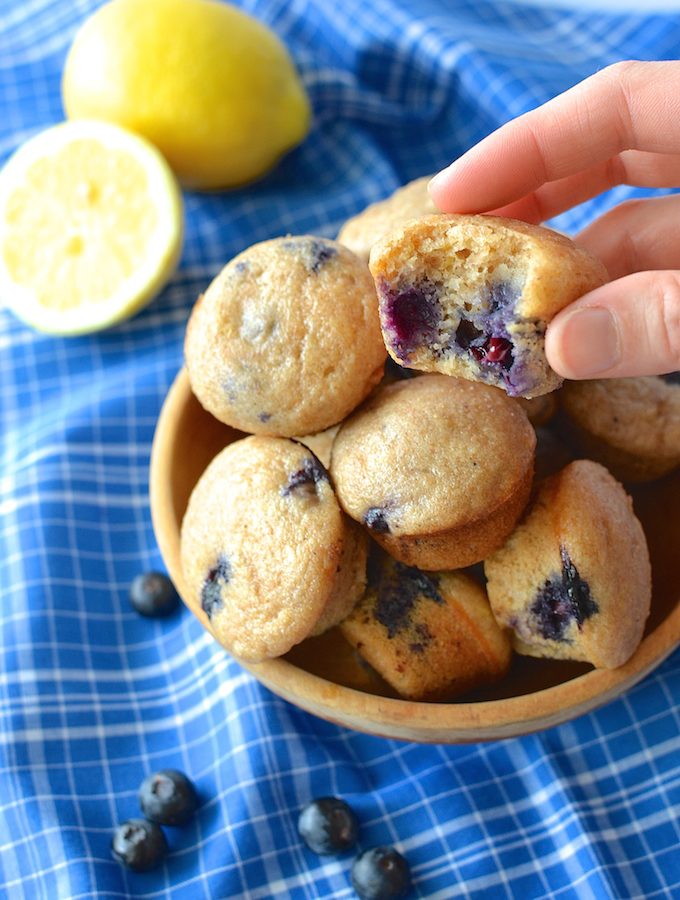 Lemon Blueberry Muffins (Egg-Free) - Studded with fresh blueberries and flecked with lemon zest, these Lemon Blueberry Muffins are fluffy, moist and egg-free! ~sweetpeasandabcs.com